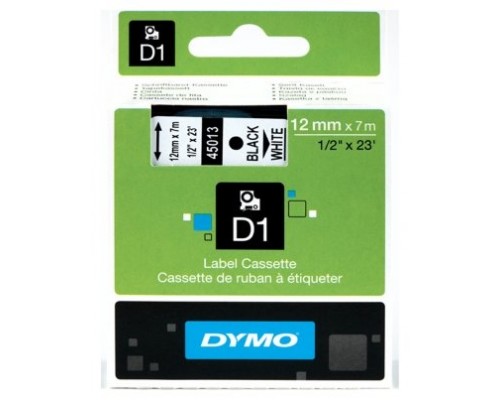 CINTA ROTULADORA DYMO D1 12X7 NEGRO-BLAN